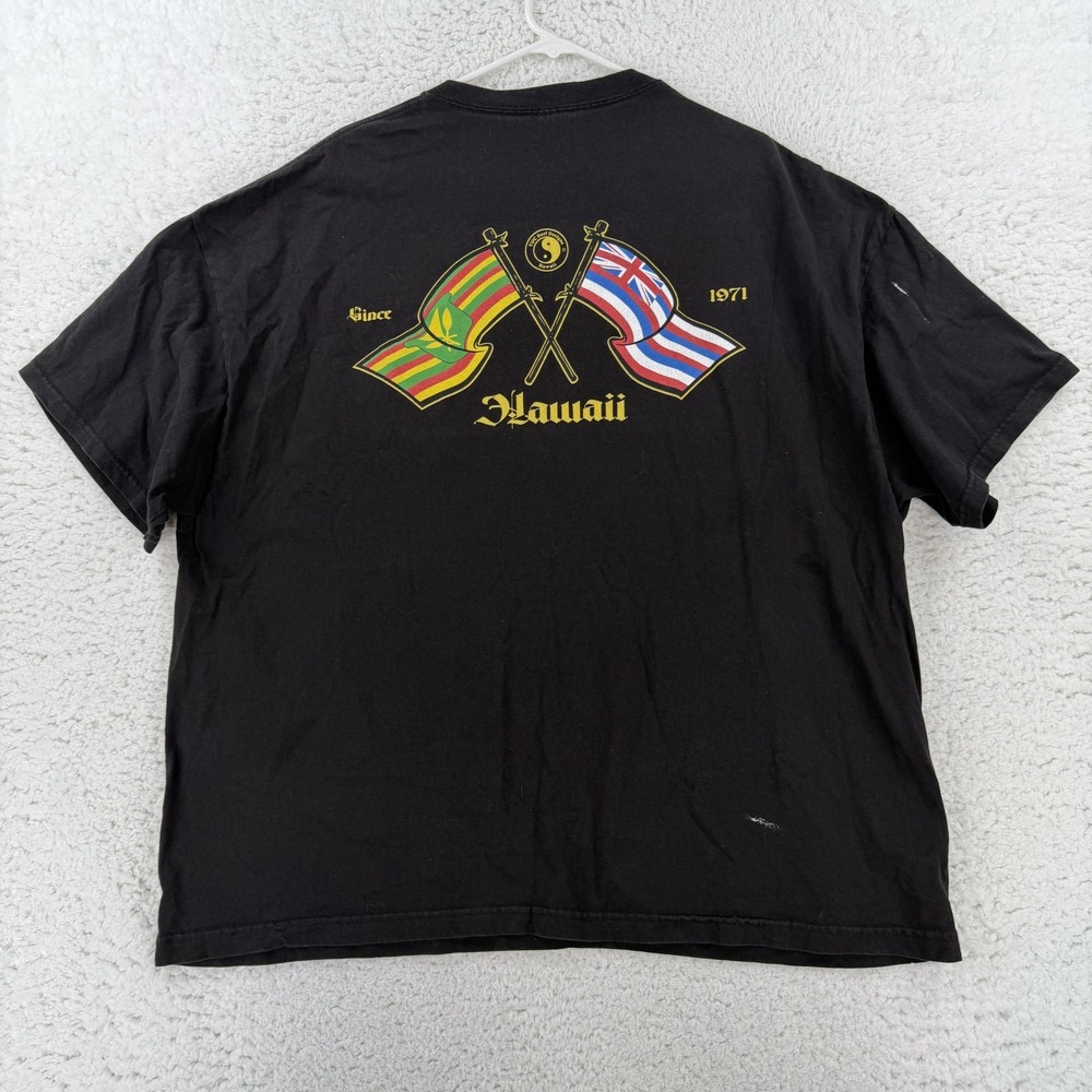 T&C Surf Designs Shirt Mens 3XL Black Hawaii Flag Graphic Tee T-Shirt Surf